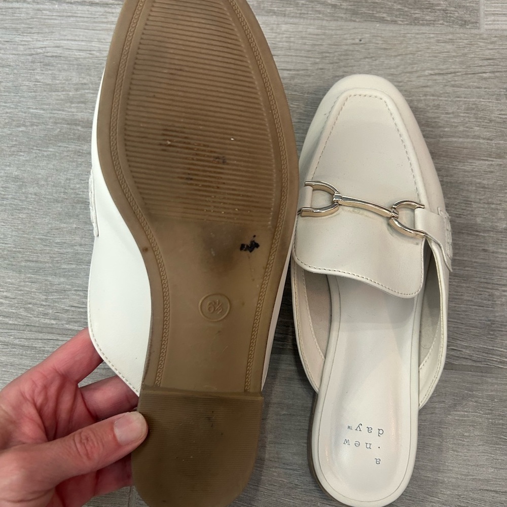 a new day Cream Slip-On Bit-Detail Mule Loafers - Picture 2 of 3